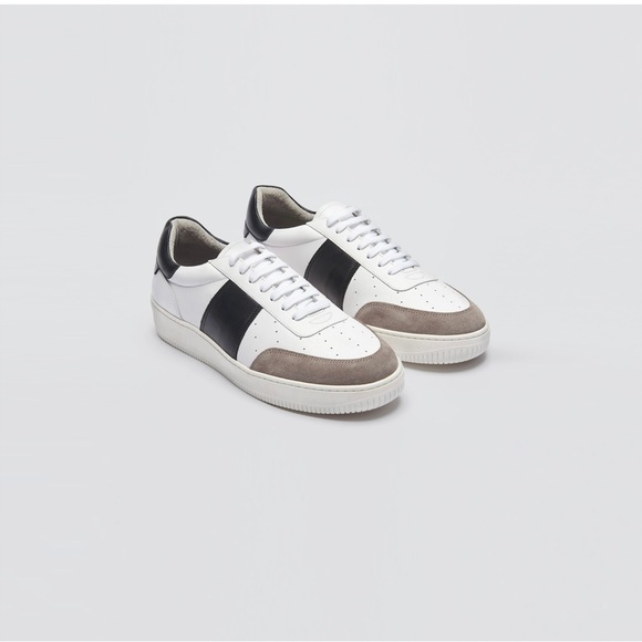 Sandro Two-Tone Leather Sneakers - Picture 4 of 9